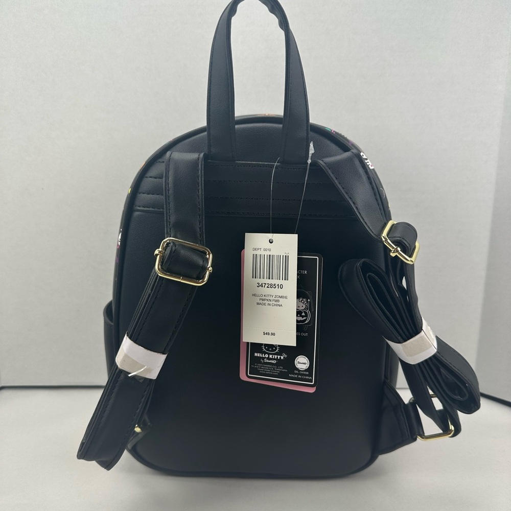 Her Universe Hello Kitty Zombie Pumpkin Glow-In-The-Dark Mini Backpack - Picture 8 of 10